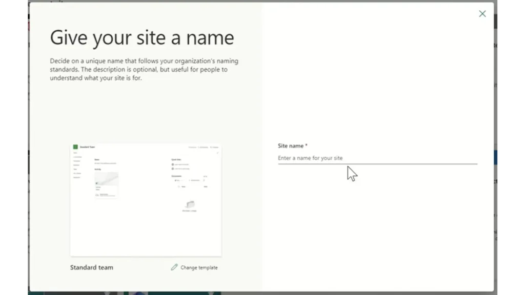 name your sharepoint site