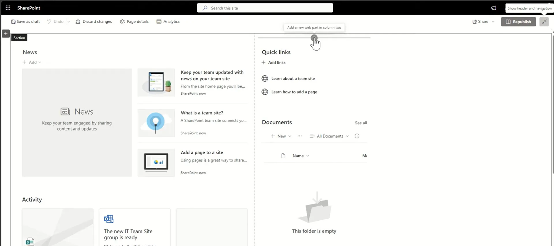 Step 9 start Building SharePoint Site